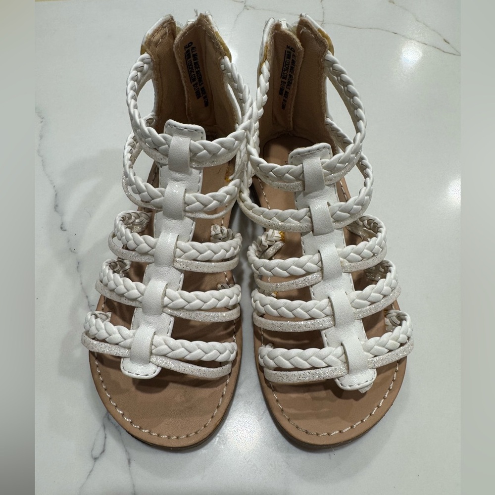 Rachel Zoe White Braided Kids Sandals